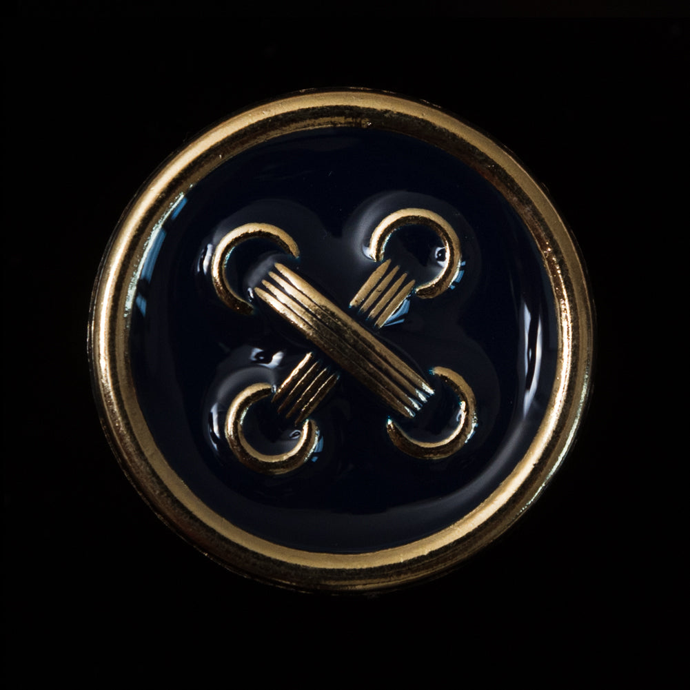 Italian Navy and Gold Metal Button - 44L/28mm