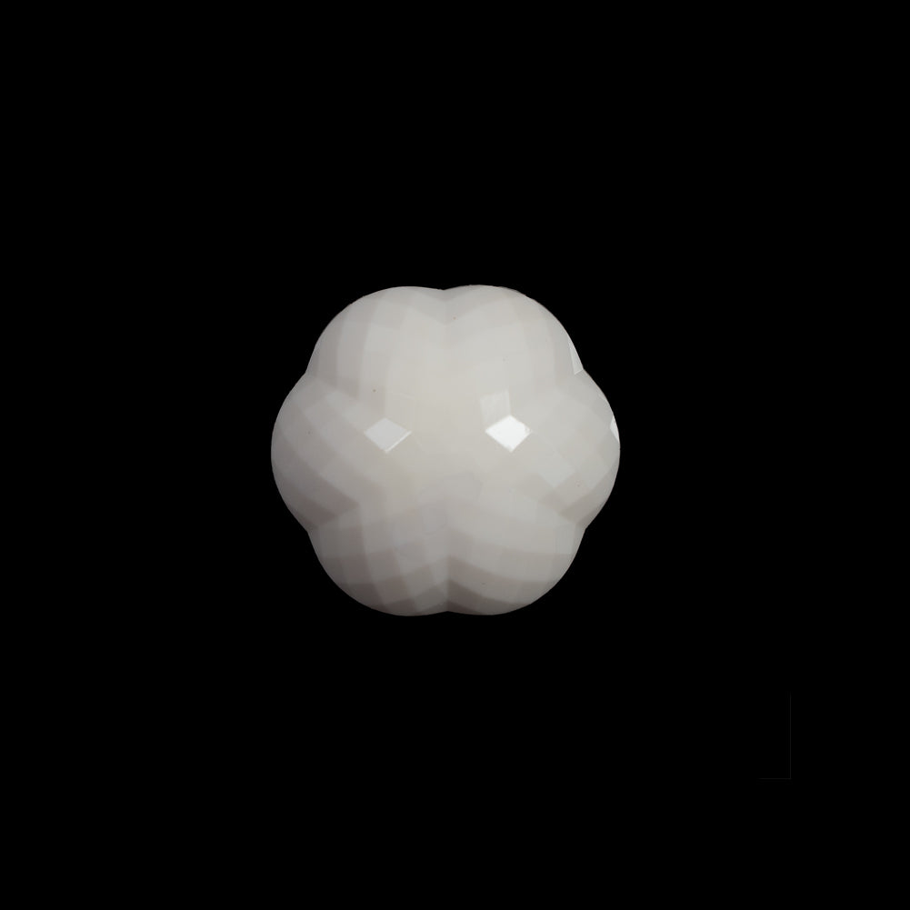 Italian Beige Floral Beveled Shank Back Button - 20L/12.5mm