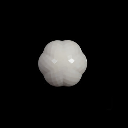 Italian Beige Floral Beveled Shank Back Button - 20L/12.5mm