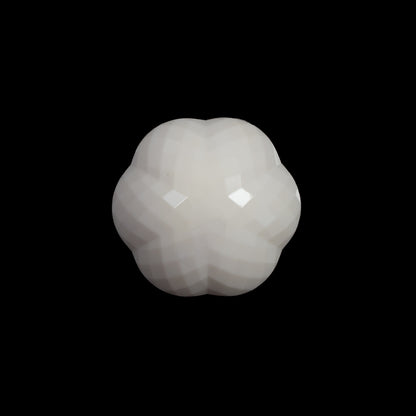 Italian Beige Floral Beveled Shank Back Button - 30L/19mm