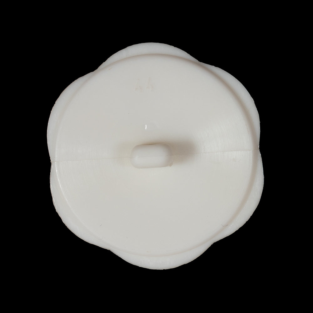 Italian Beige Floral Beveled Shank Back Button - 44L/28mm - Detail