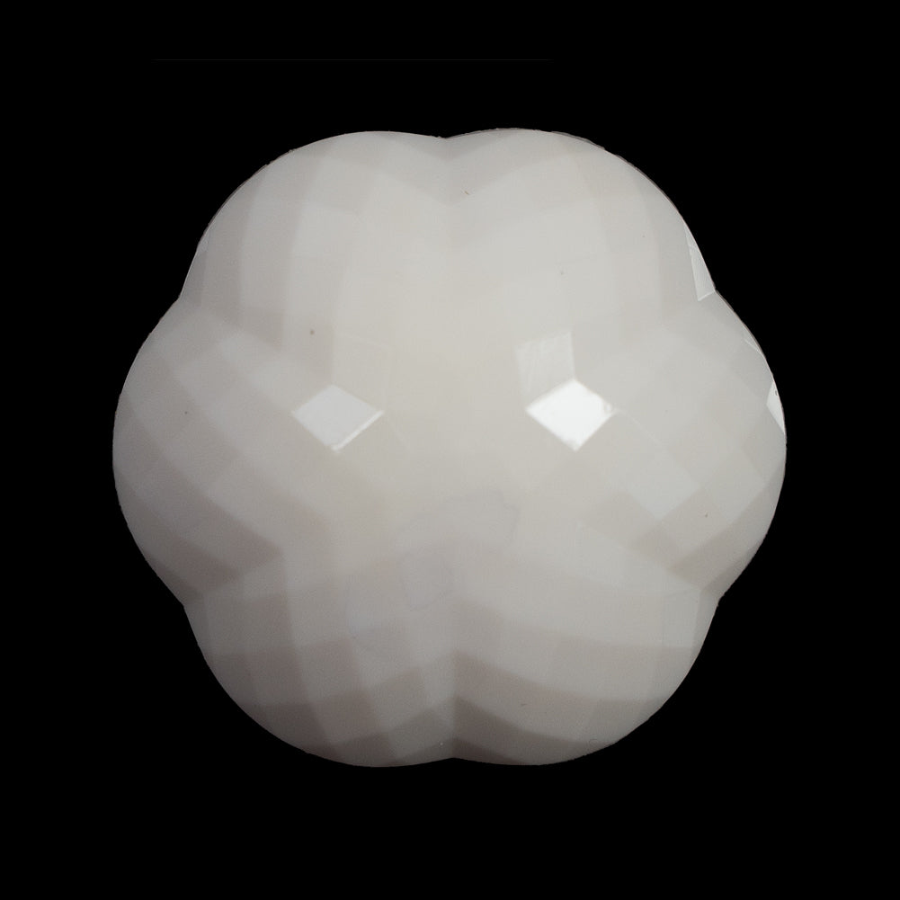 Italian Beige Floral Beveled Shank Back Button - 44L/28mm