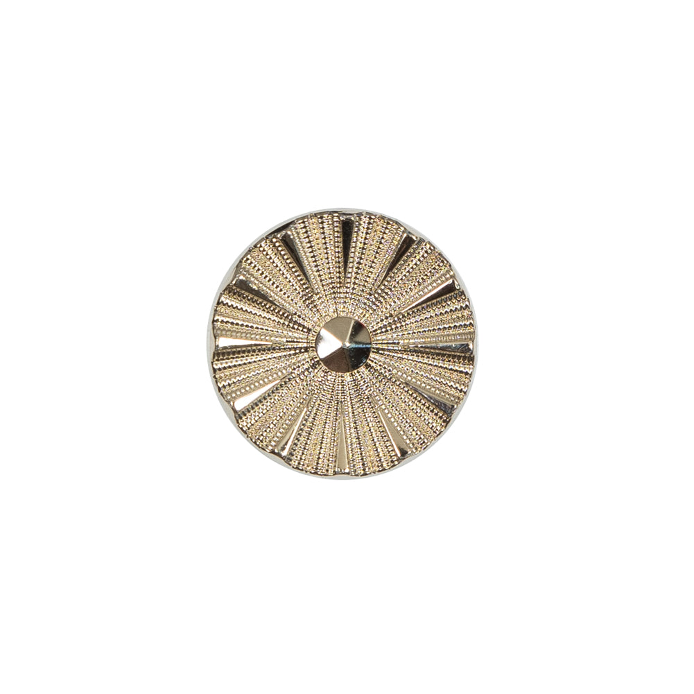 Italian Gold Chrome Plated Floral Nylon Button - 24L/15mm