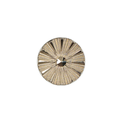Italian Gold Chrome Plated Floral Nylon Button - 24L/15mm