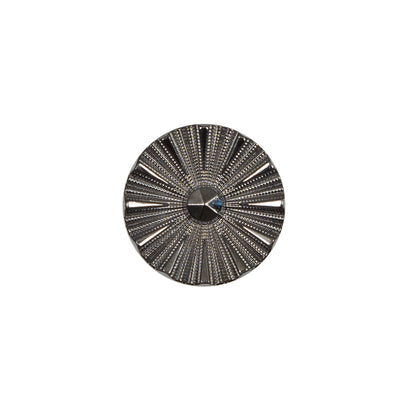 Italian Gunmetal Chrome Plated Floral Nylon Button - 24L/15mm