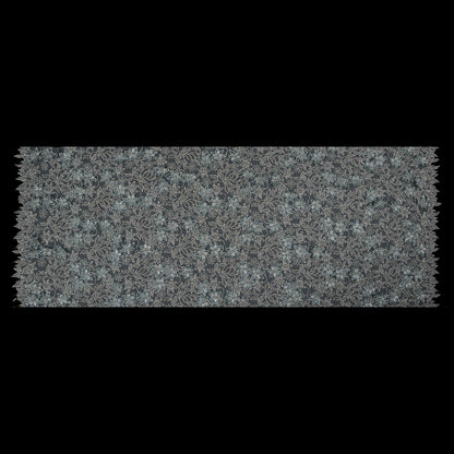 Aqua 3D Floral Beaded and Embroidered Tulle - Folded