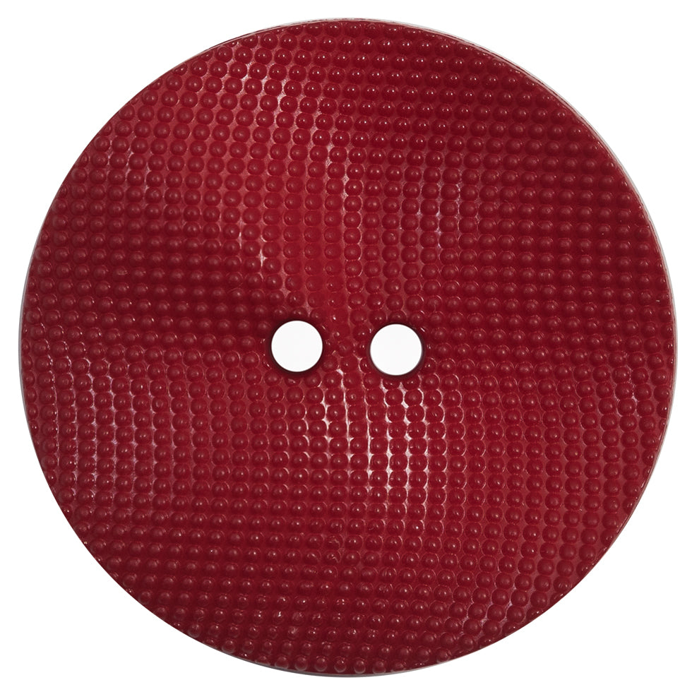 Italian Red Textured Wave Button - 64L/40mm