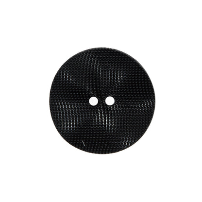 Italian Black Textured Wave Button - 36L/23mm