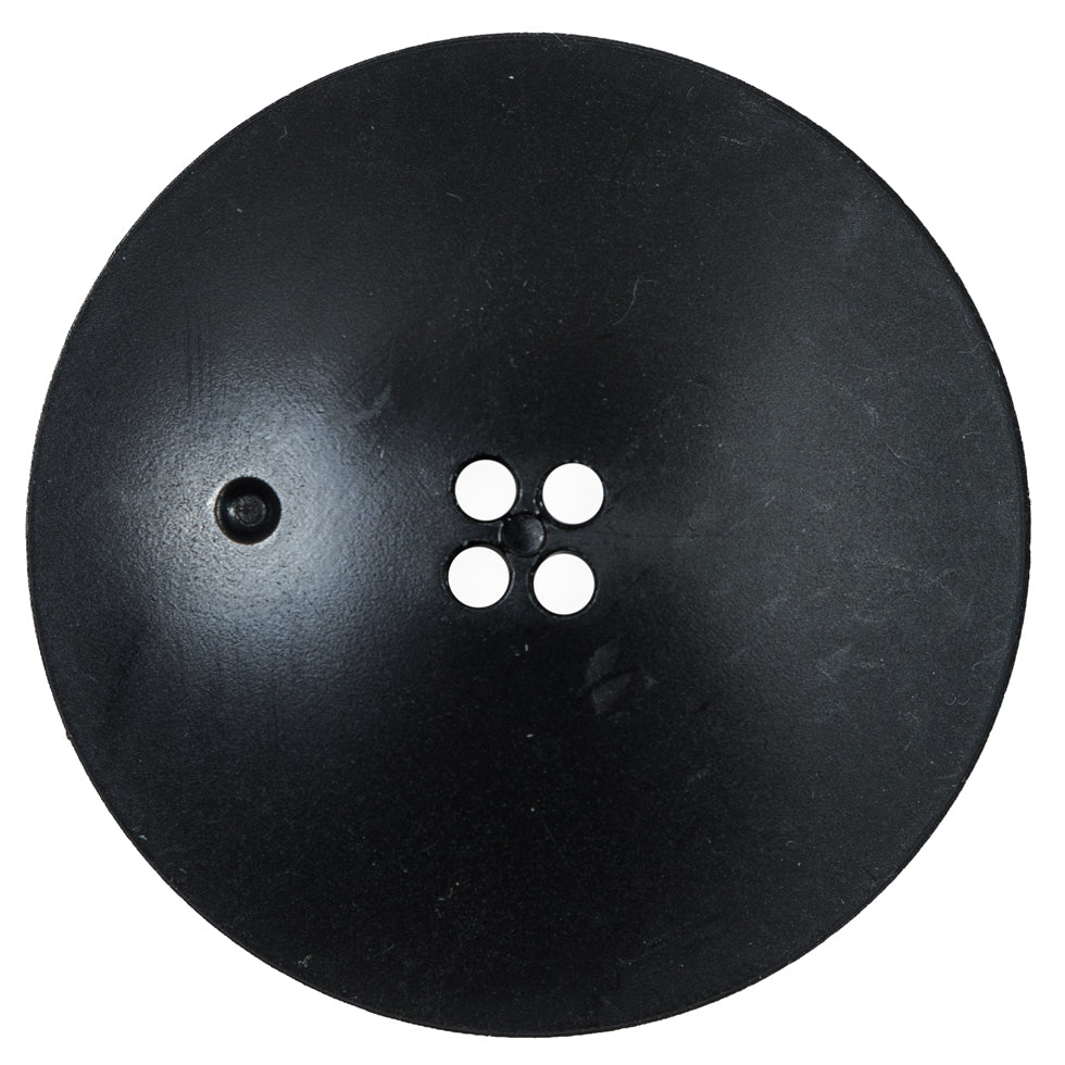 Italian Black and Natural Textured 4-Hole Button - 64L/40.5mm Detail