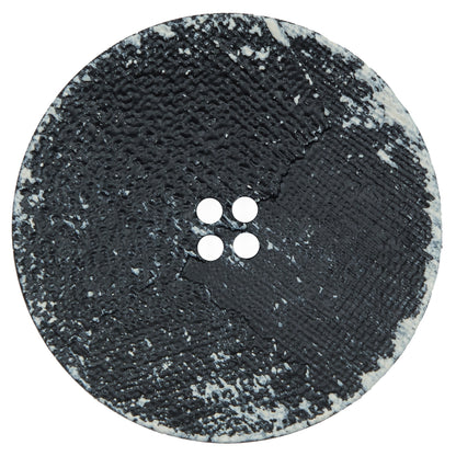 Italian Black and Natural Textured 4-Hole Button - 64L/40.5mm
