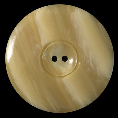 Italian Beige Striated Plastic Button - 90L/57mm