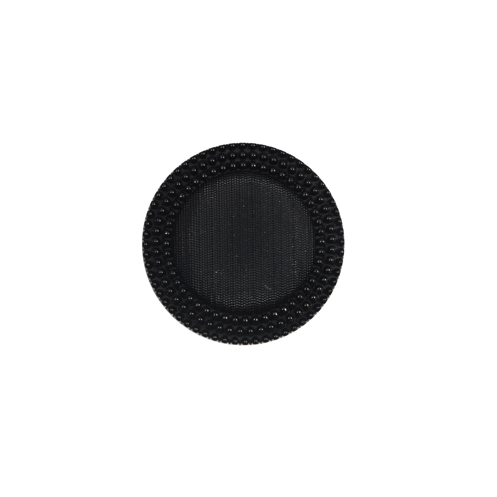 Italian Black Textured Plastic Button - 24L/15mm