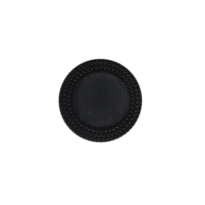 Italian Black Textured Plastic Button - 24L/15mm