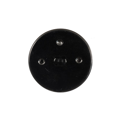 Italian Black and Silver Plastic Shank Back Button - 36L/23mm - Detail