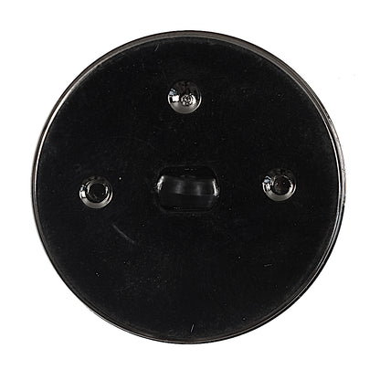 Italian Black and Silver Plastic Shank Back Button - 54L/34mm - Detail