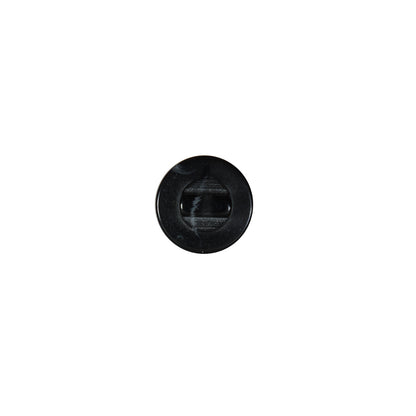 Italian Black Glossy Shank Back Button - 14L/9mm - Detail