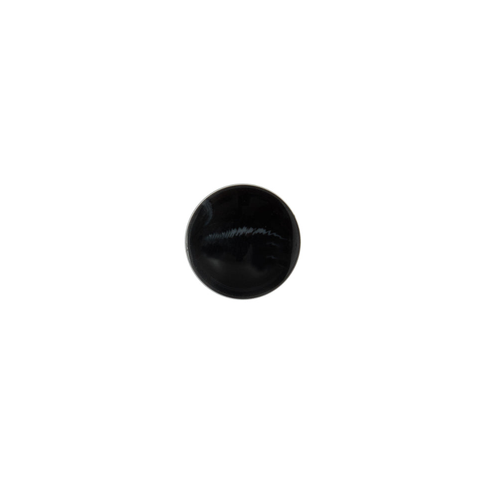 Italian Black Glossy Shank Back Button - 14L/9mm