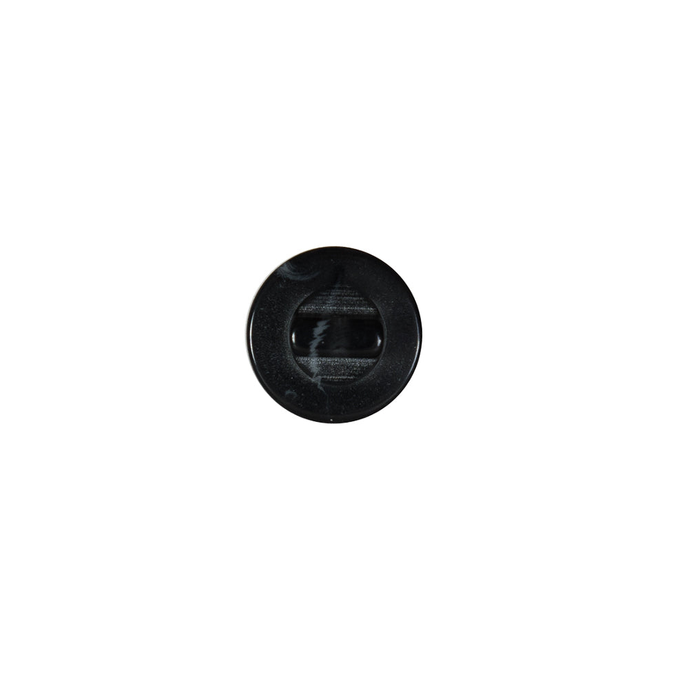 Italian Black Glossy Shank Back Button - 16L/10mm - Detail