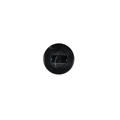 Italian Black Glossy Shank Back Button - 16L/10mm - Detail