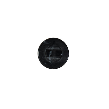 Italian Black Glossy Shank Back Button - 18L/11mm - Detail