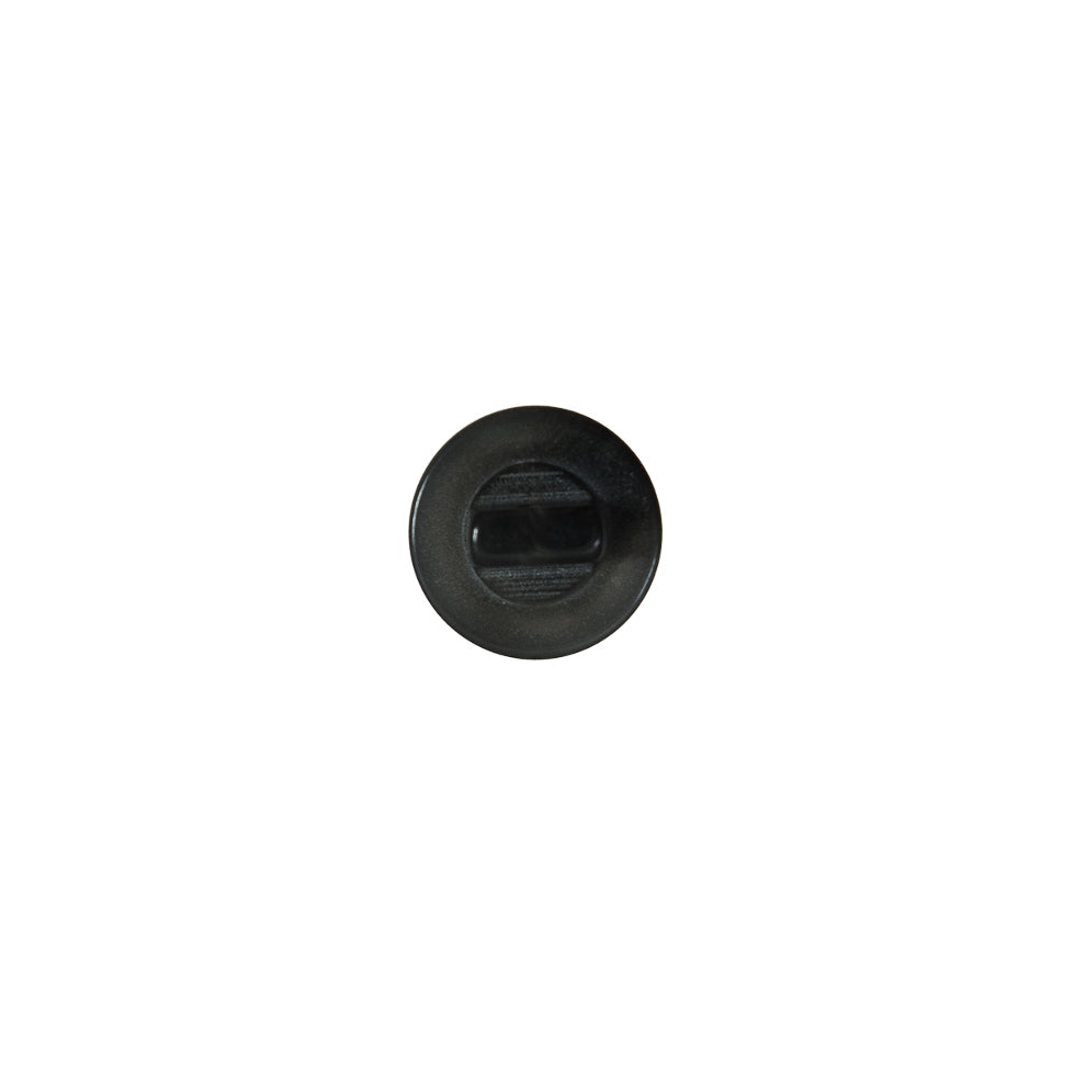 Italian Dark Gray Glossy Shank Back Button - 14L/9mm - Detail