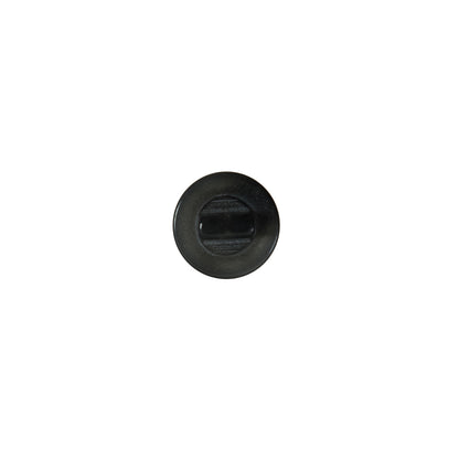 Italian Dark Gray Glossy Shank Back Button - 14L/9mm - Detail