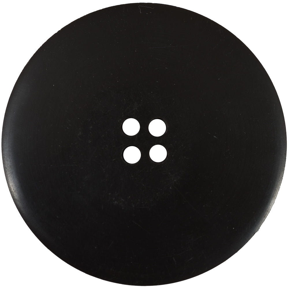 Italian Black and Brown 4-Hole Plastic Button - 90L/57mm Detail