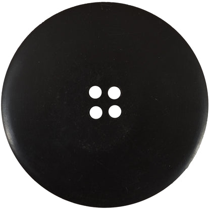 Italian Black and Brown 4-Hole Plastic Button - 90L/57mm Detail