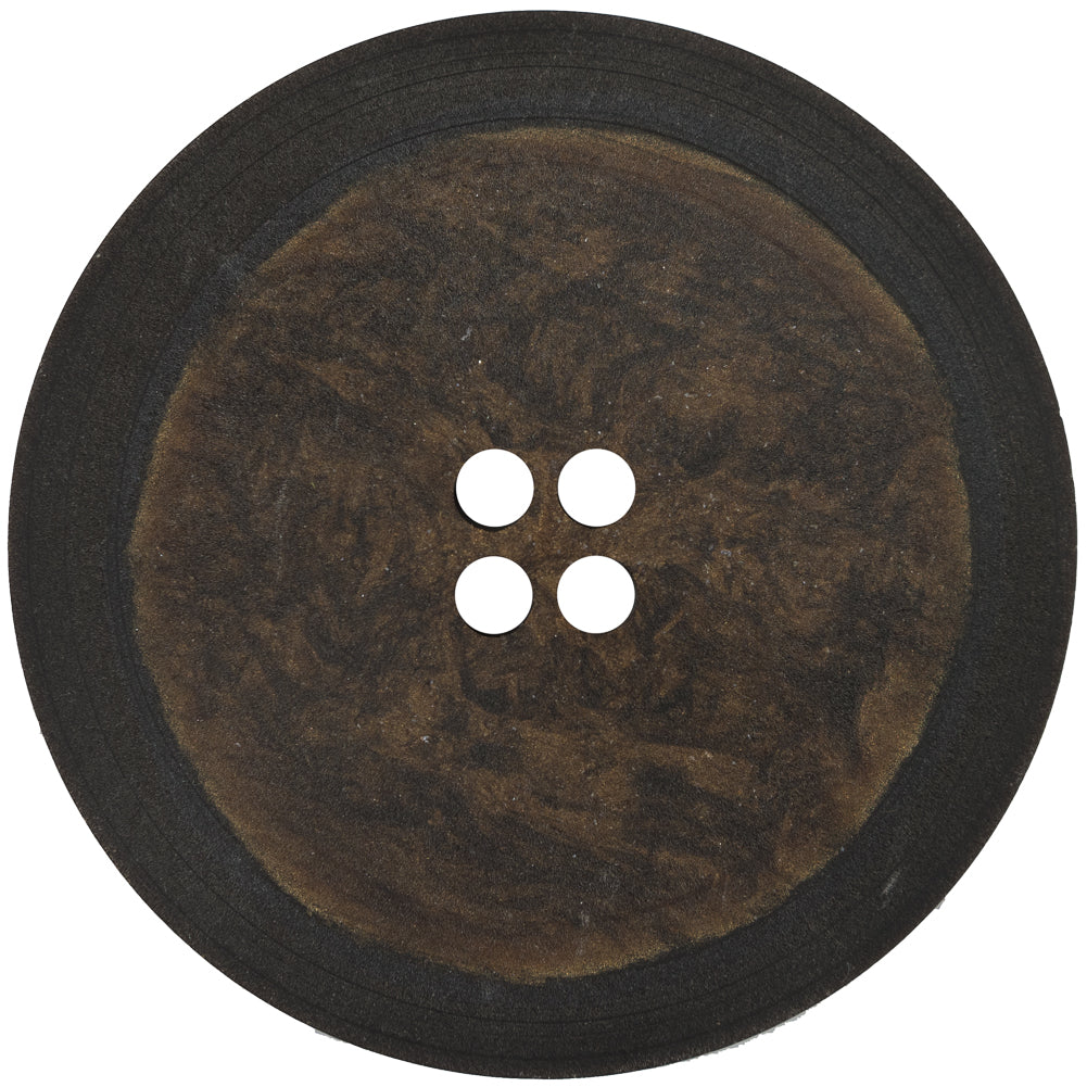 Italian Black and Brown 4-Hole Plastic Button - 90L/57mm