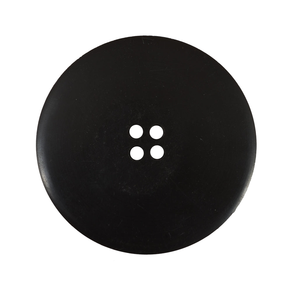 Italian Black and Brown 4-Hole Plastic Button - 48L/30mm - Detail