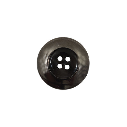 Italian Black Metal Rimmed Plastic Button - 28L/18mm Detail