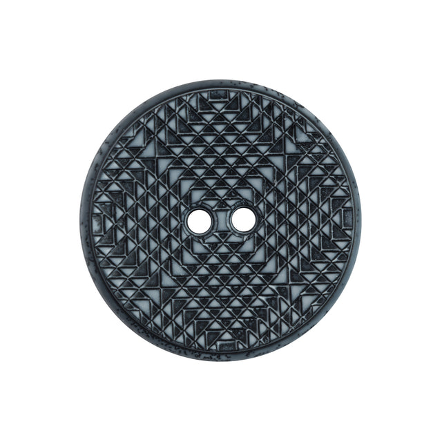 Italian Black and Gray Geometric 2-Hole Button - 40L/25mm