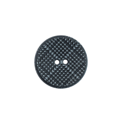 Italian Black and Gray Geometric 2-Hole Button - 32L/20mm