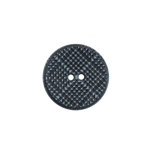 Italian Black and Gray Geometric 2-Hole Button - 32L/20mm