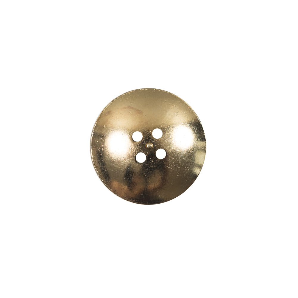 Italian Black and Gold Metal 4-Hole Button - 24L/15mm - Detail