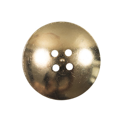 Italian Black and Gold Metal 4-Hole Button - 40L/25mm - Detail