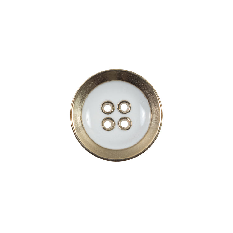 template--25130090922057__main-Italian White and Gold Metal 4-Hole Button - 24L/15mm