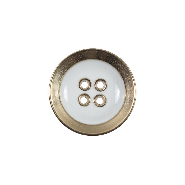 template--25130090922057__main-Italian White and Gold Metal 4-Hole Button - 32L/20mm