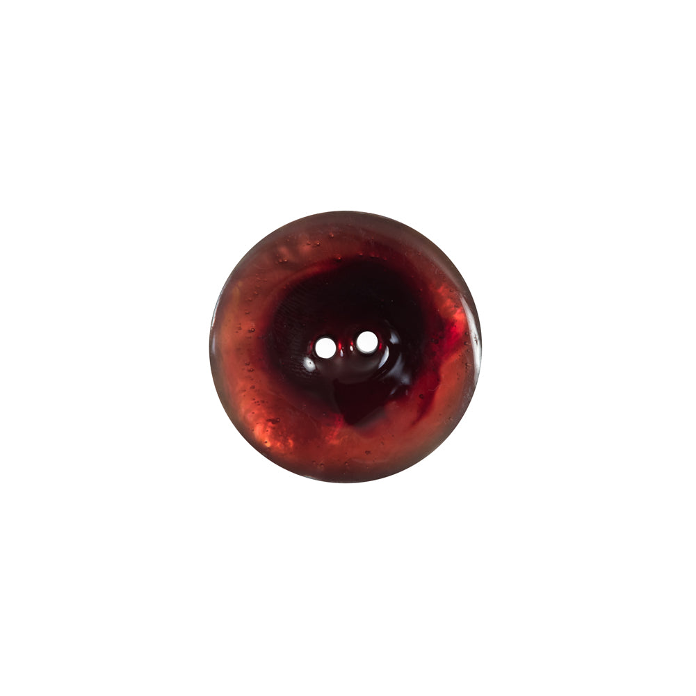 Italian Red 2-Hole Shell Button - 24L/15mm
