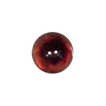 Italian Red 2-Hole Shell Button - 24L/15mm