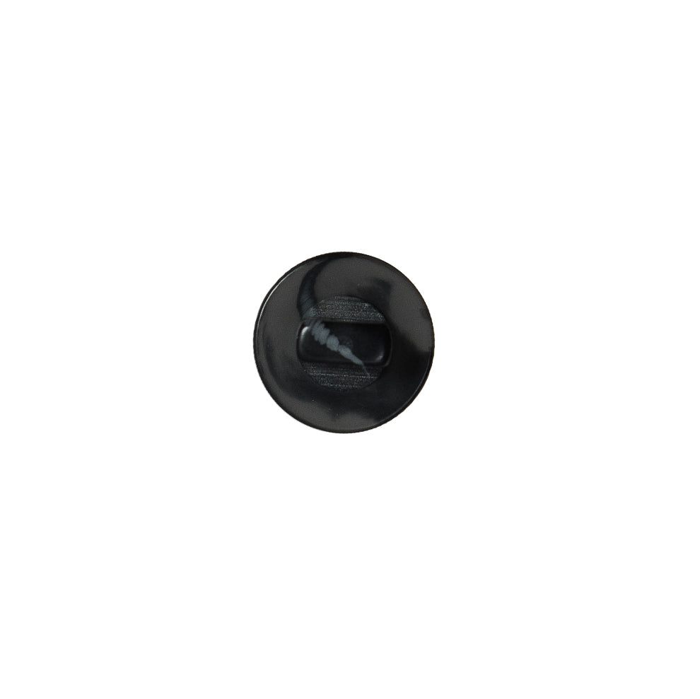 Italian Black Matte Shank Back Button - 16L/10mm - Detail