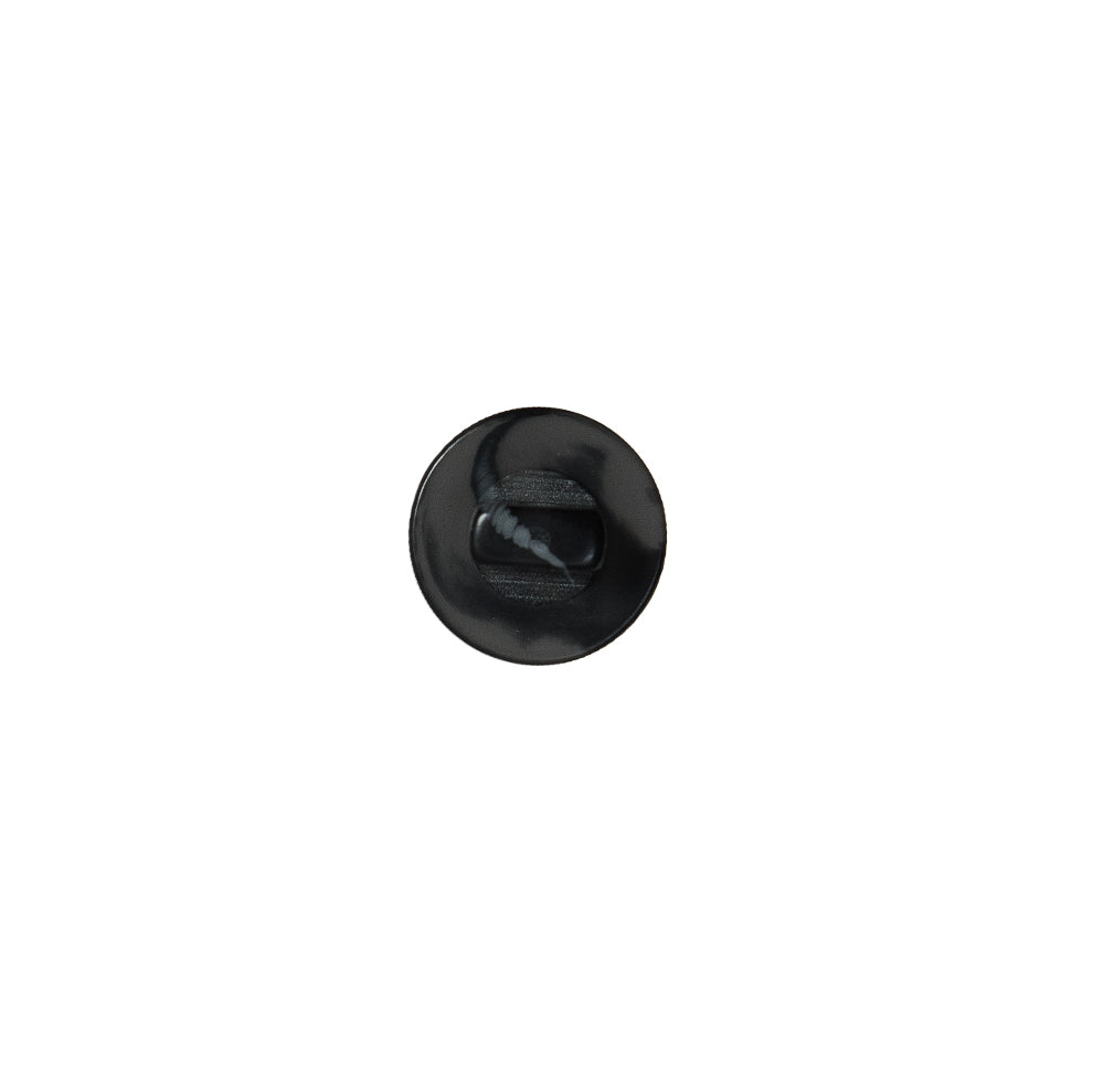 Italian Black Matte Shank Back Button - 14L/9mm - Detail