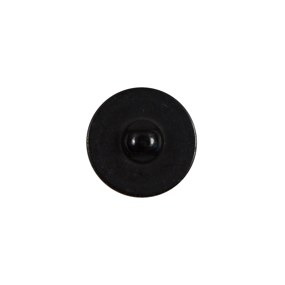 Italian Black Plastic Shank Back Button - 24L/15mm Detail