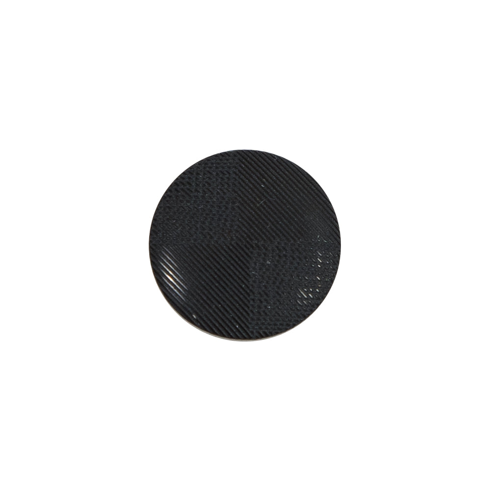 Italian Black Plastic Shank Back Button - 24L/15mm