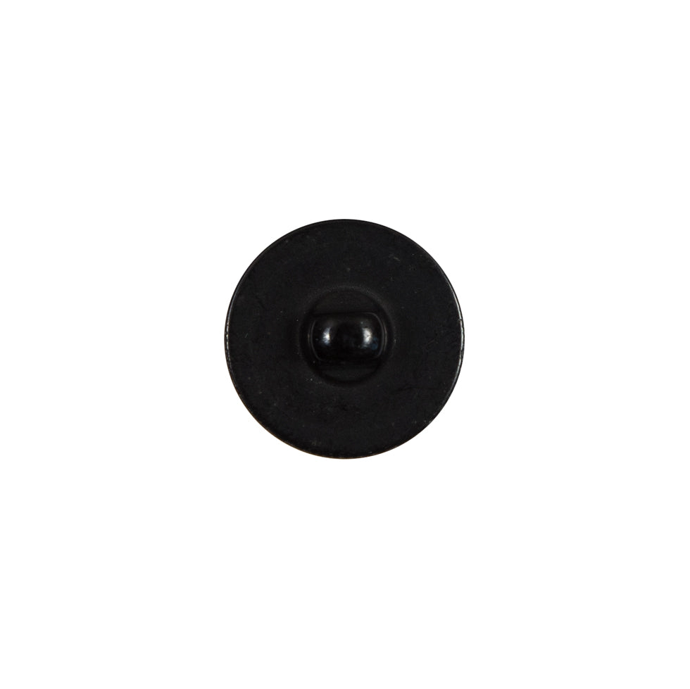 Italian Black Plastic Shank Back Button - 20L/12mm - Detail