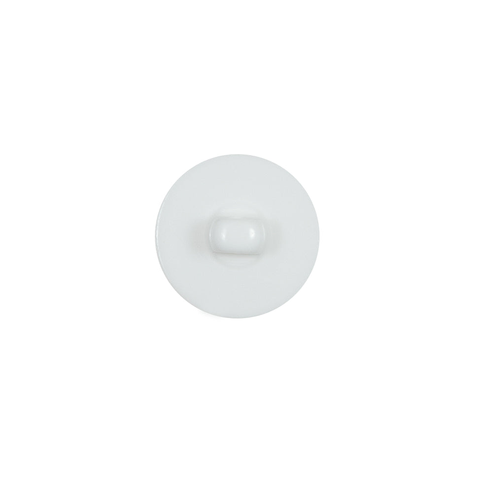 Italian White Plastic Shank Back Button - 20L/12mm - Detail