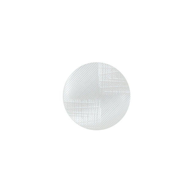 Italian White Plastic Shank Back Button - 20L/12mm