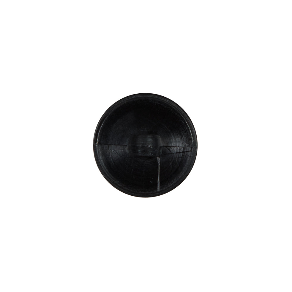 Italian Black Floral Nylon Button with Rhinestone Center - 20L/12.5mm Detail