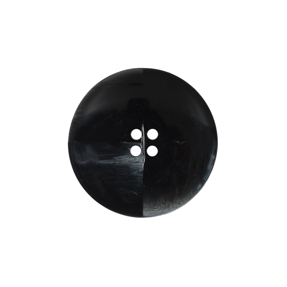 Italian Black and Clear Coconut 4-Hole Button - 36L/23mm Detail