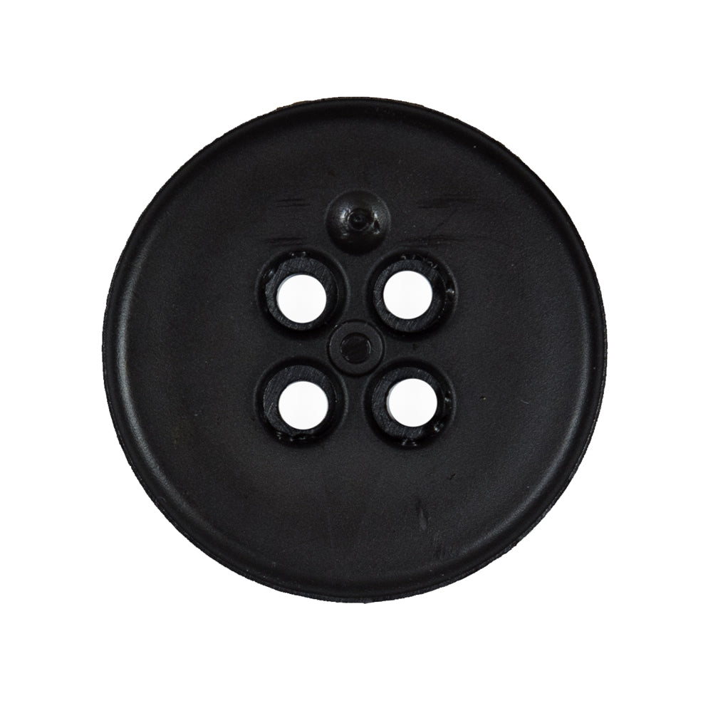 Italian Black Nylon 4-Hole Button - 44L/27mm - Detail